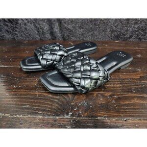 A New Day Carissa Black Braided Slip-on Sandal/Sz. 7